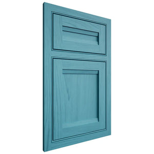 Shiloh Cabinetry Beaded Inset Somerset Alder Plain Cut Aqua Door