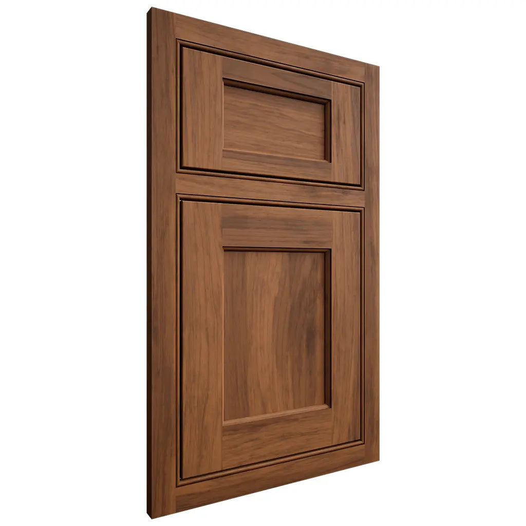 Shiloh Cabinetry Beaded Inset Square Flat Hickory Plain Cut Burnt Sugar Door