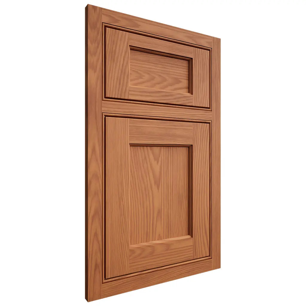 Shiloh Cabinetry Beaded Inset Square Flat Red Oak Plain Cut Harvest Door
