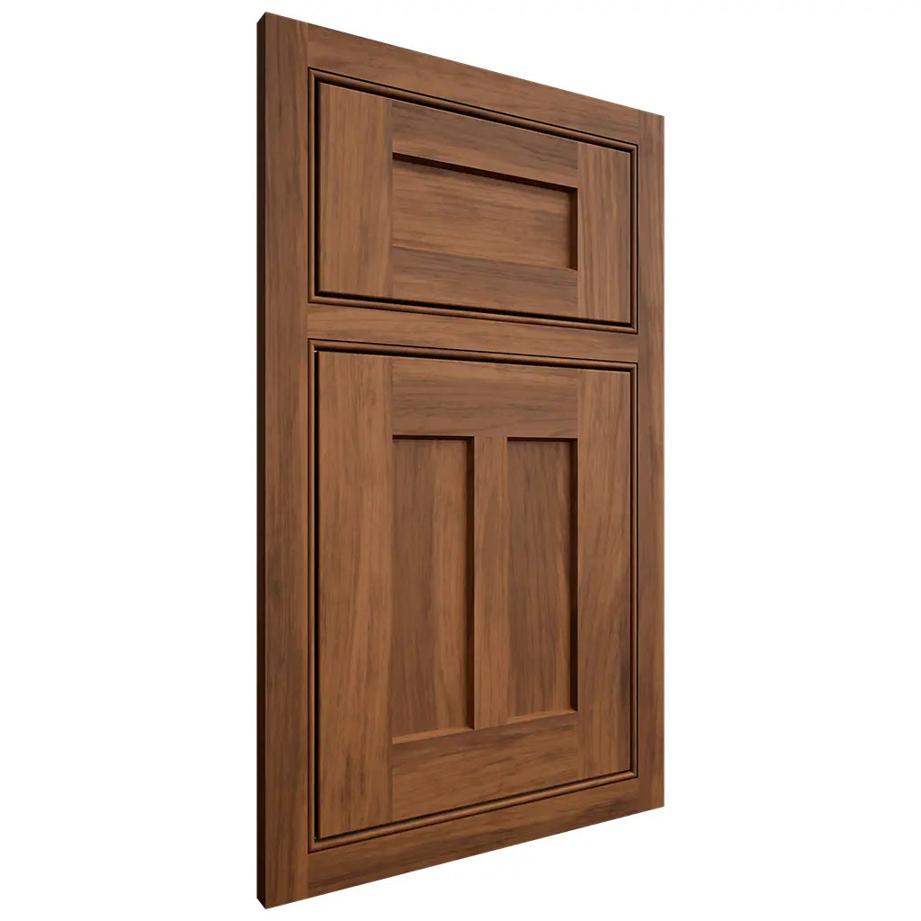 Shiloh Cabinetry Beaded Inset Wilmington Hickory Plain Cut Burnt Sugar Door