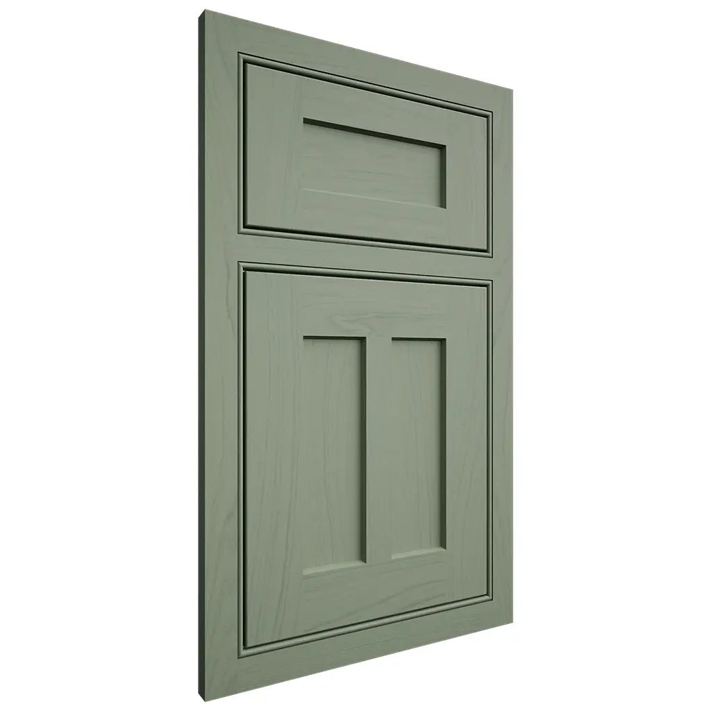 Shiloh Cabinetry Beaded Inset Wilmington Poplar Plain Cut Moss Door