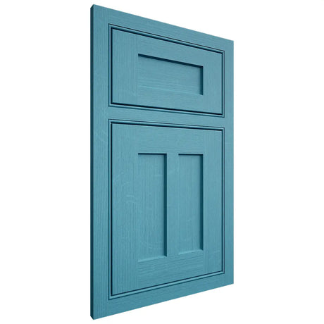 Shiloh Cabinetry Beaded Inset Wilmington White Oak Quarter Sawn Aqua Door