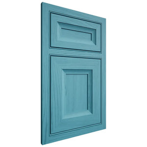 Shiloh Cabinetry Beaded Inset Windsor Alder Plain Cut Aqua Door