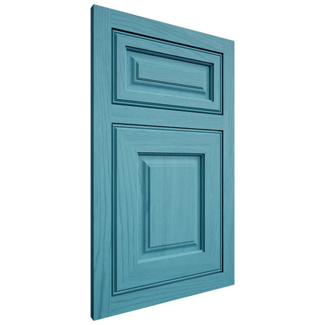 Shiloh Cabinetry Flush Inset Asherville Alder Plain Cut Aqua Door