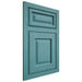 Shiloh Cabinetry Flush Inset Asherville Red Oak Plain Cut Aqua Door