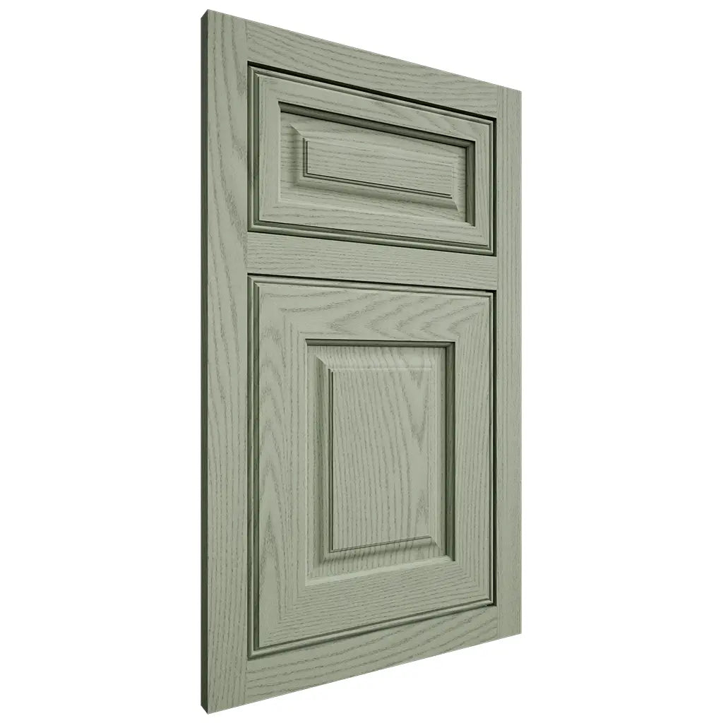 Shiloh Cabinetry Flush Inset Asherville Red Oak Plain Cut Moss Door