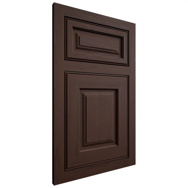 Shiloh Cabinetry Flush Inset Asherville Walnut Plain Cut Bison Door