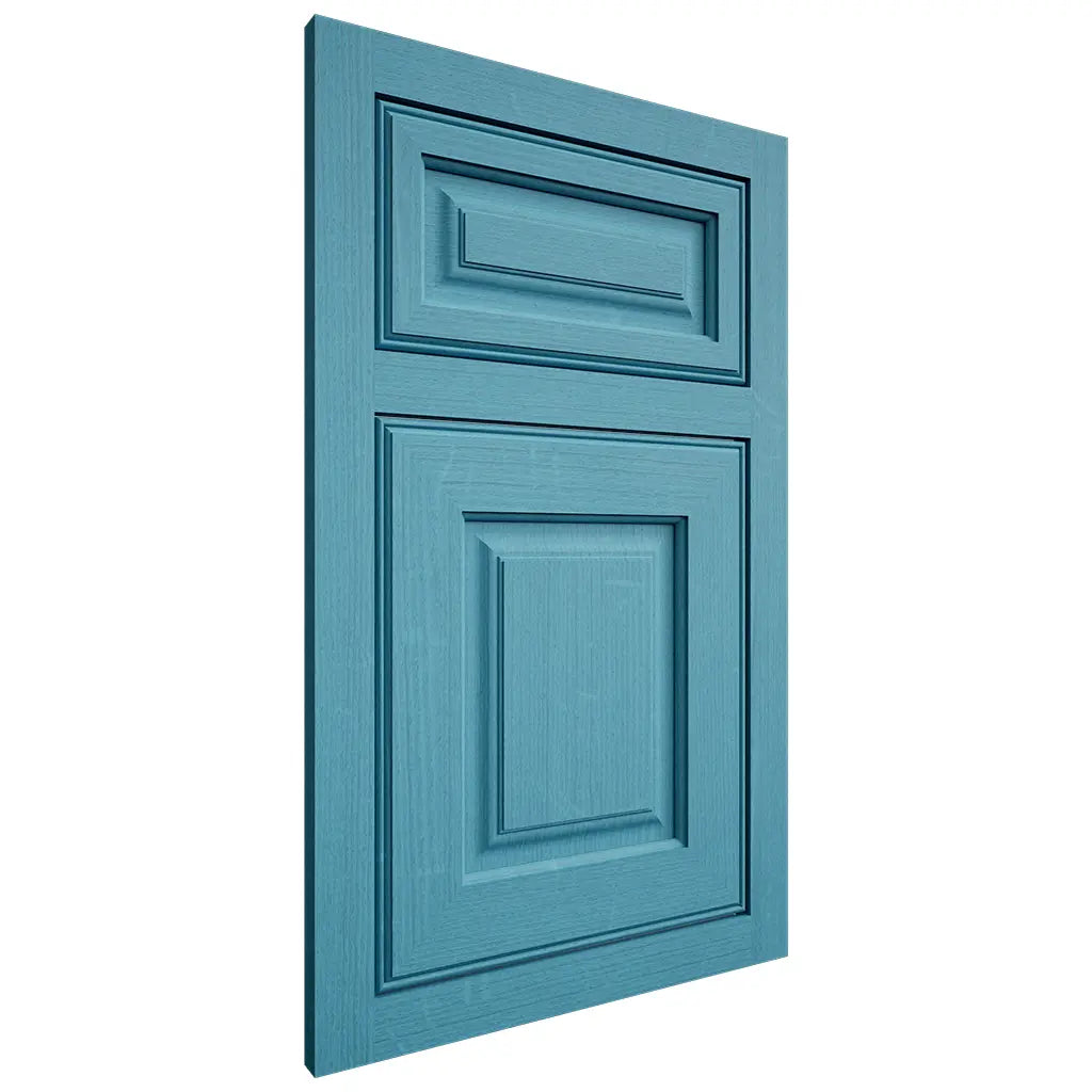 Shiloh Cabinetry Flush Inset Asherville White Oak Quarter Sawn Aqua Door