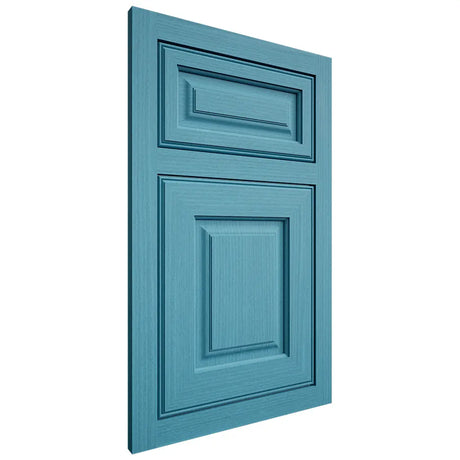 Shiloh Cabinetry Flush Inset Asherville White Oak Rift Cut Aqua Door