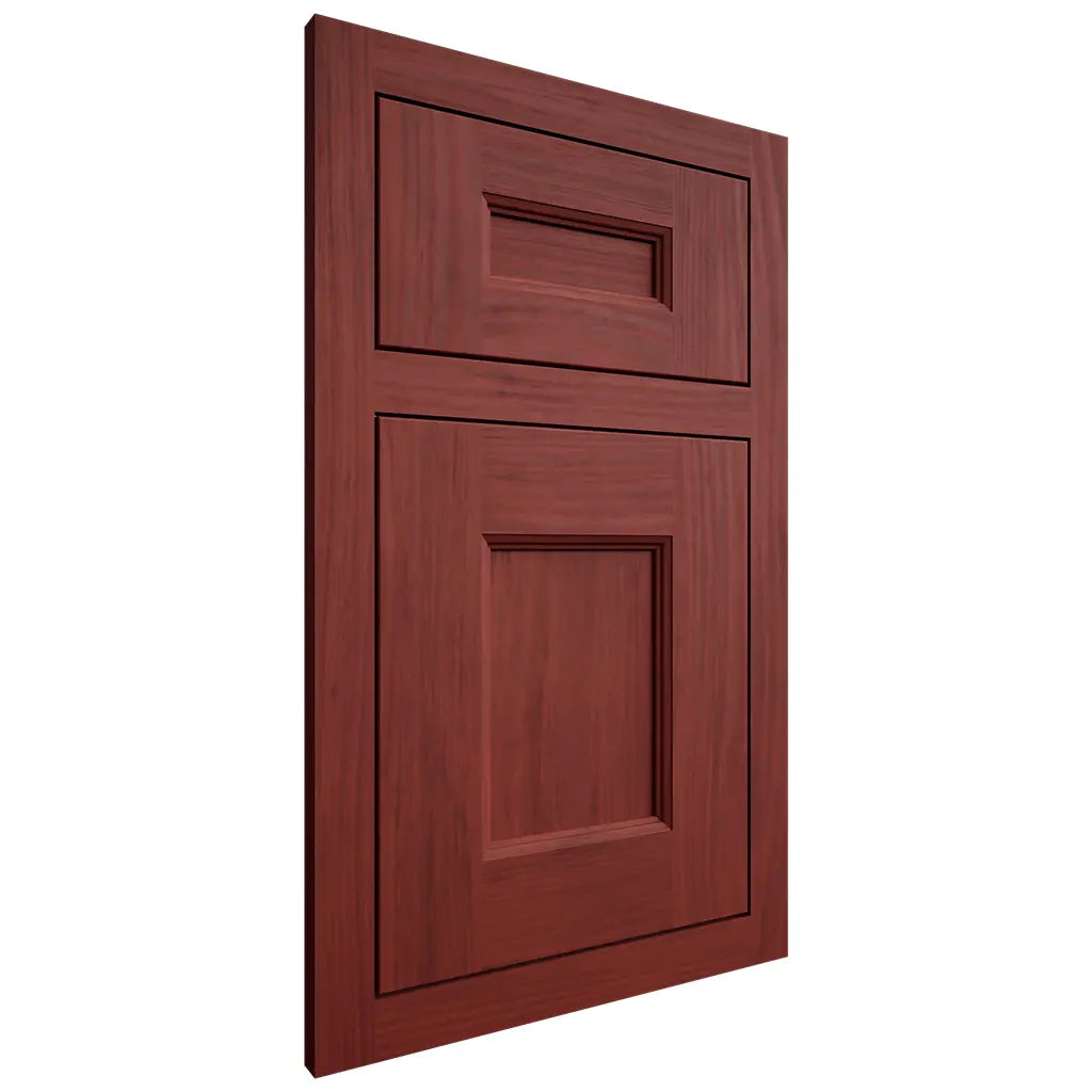 Shiloh Cabinetry Flush Inset Aspen Cherry Plain Cut Red Door