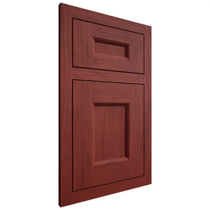 Shiloh Cabinetry Flush Inset Aspen Cherry Plain Cut Red Door