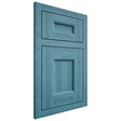 Shiloh Cabinetry Flush Inset Aspen Hickory Plain Cut Aqua Door