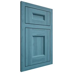 Shiloh Cabinetry Flush Inset Aspen Hickory Plain Cut Aqua Door