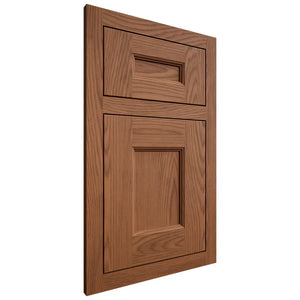 Shiloh Cabinetry Flush Inset Aspen Red Oak Plain Cut Braun Door