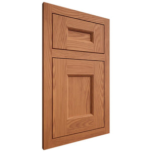 Shiloh Cabinetry Flush Inset Aspen Red Oak Plain Cut Harvest Door