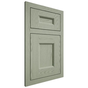 Shiloh Cabinetry Flush Inset Aspen Red Oak Plain Cut Moss Door