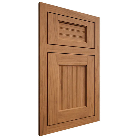 Shiloh Cabinetry Flush Inset Beaded Century Alder Plain Cut Caramel Door