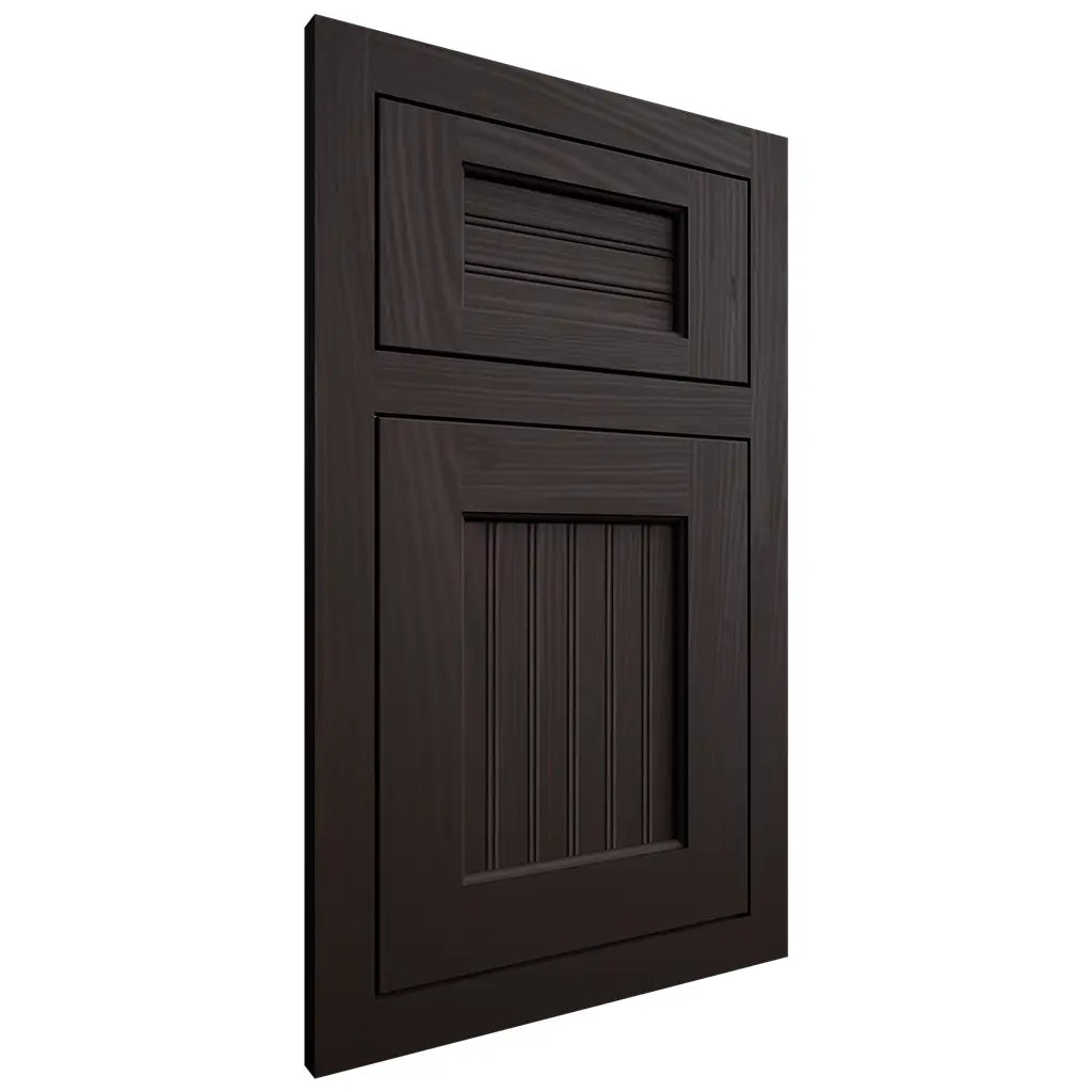 Shiloh Cabinetry Flush Inset Beaded Century Alder Plain Cut Espresso Door