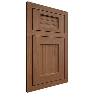Shiloh Cabinetry Flush Inset Beaded Century Alder Plain Cut Walnut Door
