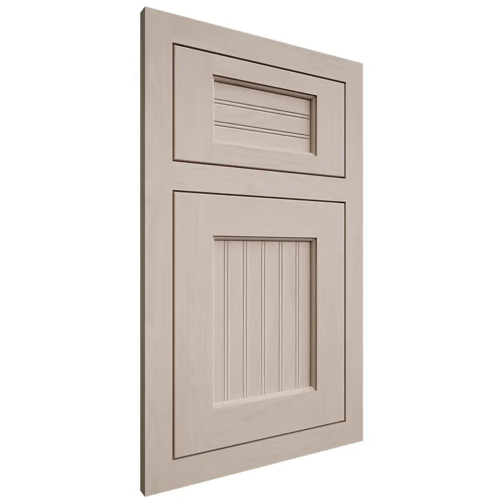 Shiloh Cabinetry Flush Inset Beaded Century Alder Plain Cut White Sands Door