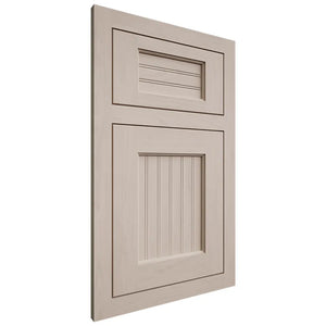 Shiloh Cabinetry Flush Inset Beaded Century Alder Plain Cut White Sands Door