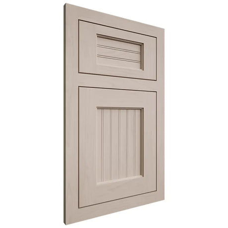 Shiloh Cabinetry Flush Inset Beaded Century Alder Plain Cut White Sands Door