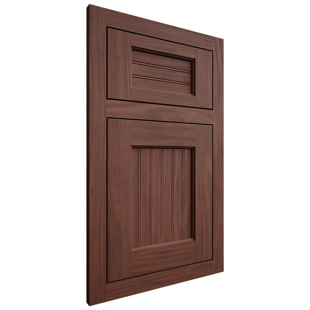 Shiloh Cabinetry Flush Inset Beaded Century Cherry Plain Cut Bourbon Door
