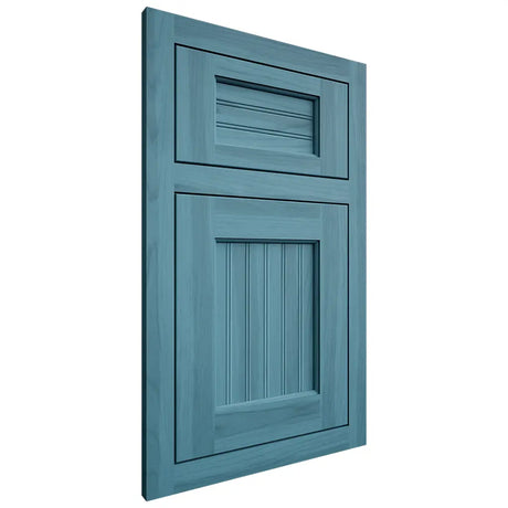 Shiloh Cabinetry Flush Inset Beaded Century Hickory Plain Cut Aqua Door