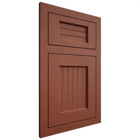 Shiloh Cabinetry Flush Inset Beaded Century Maple Plain Cut Cayenne Door