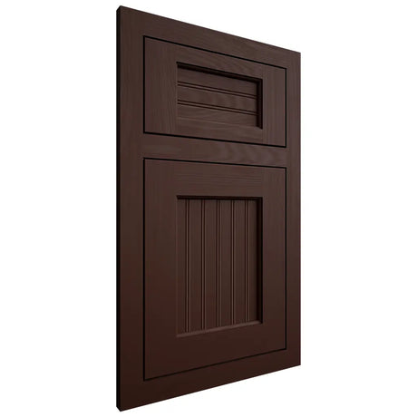 Shiloh Cabinetry Flush Inset Beaded Century Maple Plain Cut Cocoa Door