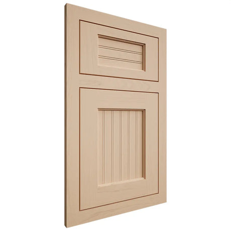 Shiloh Cabinetry Flush Inset Beaded Century Maple Plain Cut Natural Door