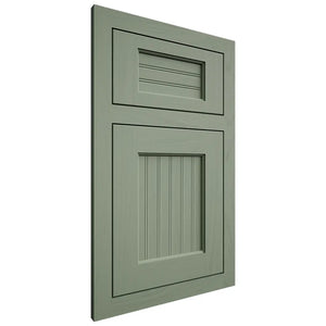Shiloh Cabinetry Flush Inset Beaded Century Poplar Plain Cut Moss Door