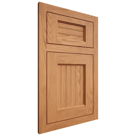 Shiloh Cabinetry Flush Inset Beaded Century Red Oak Plain Cut Medium Door