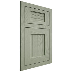 Shiloh Cabinetry Flush Inset Beaded Century Red Oak Plain Cut Moss Door