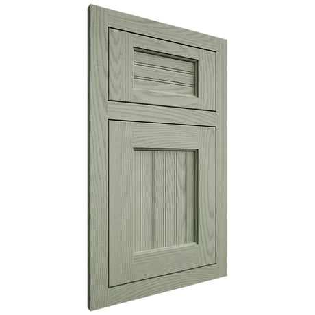 Shiloh Cabinetry Flush Inset Beaded Century Red Oak Plain Cut Moss Door