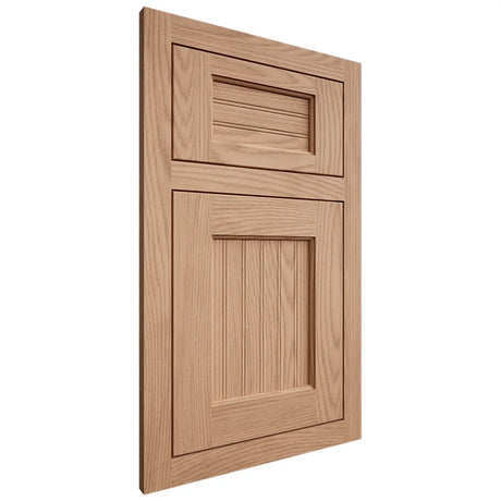 Shiloh Cabinetry Flush Inset Beaded Century Red Oak Plain Cut Natural Door