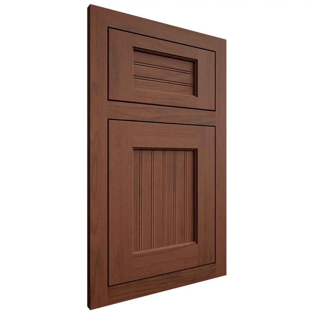Shiloh Cabinetry Flush Inset Beaded Century Walnut Plain Cut Rye Door