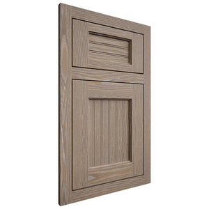 Shiloh Cabinetry Flush Inset Beaded Century White Oak Plain Cut Almond Door