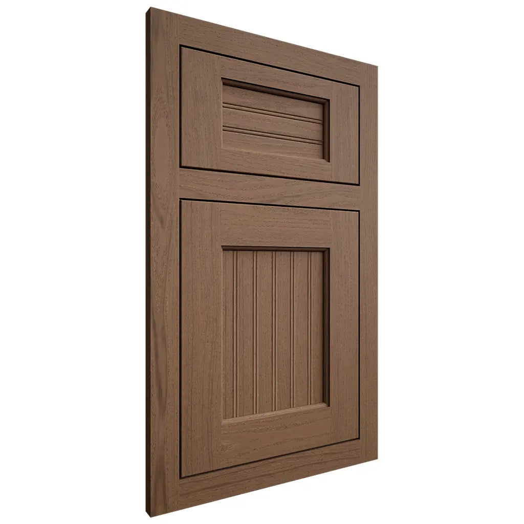 Shiloh Cabinetry Flush Inset Beaded Century White Oak Plain Cut Autumn Door