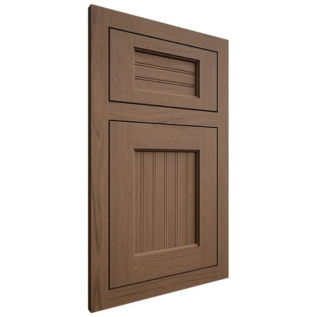 Shiloh Cabinetry Flush Inset Beaded Century White Oak Plain Cut Autumn Door