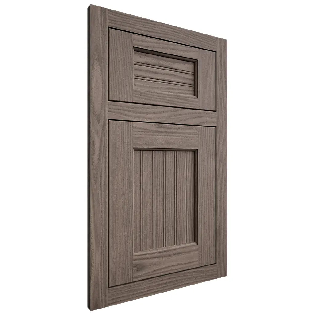 Shiloh Cabinetry Flush Inset Beaded Century White Oak Plain Cut Clay Door