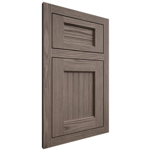 Shiloh Cabinetry Flush Inset Beaded Century White Oak Plain Cut Clay Door