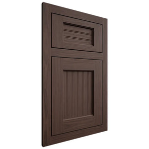 Shiloh Cabinetry Flush Inset Beaded Century White Oak Plain Cut Dusk Door