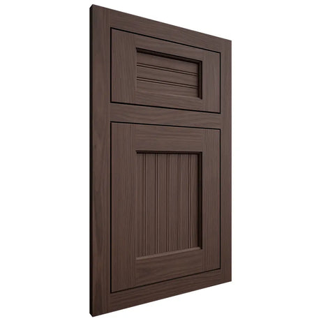 Shiloh Cabinetry Flush Inset Beaded Century White Oak Plain Cut Dusk Door