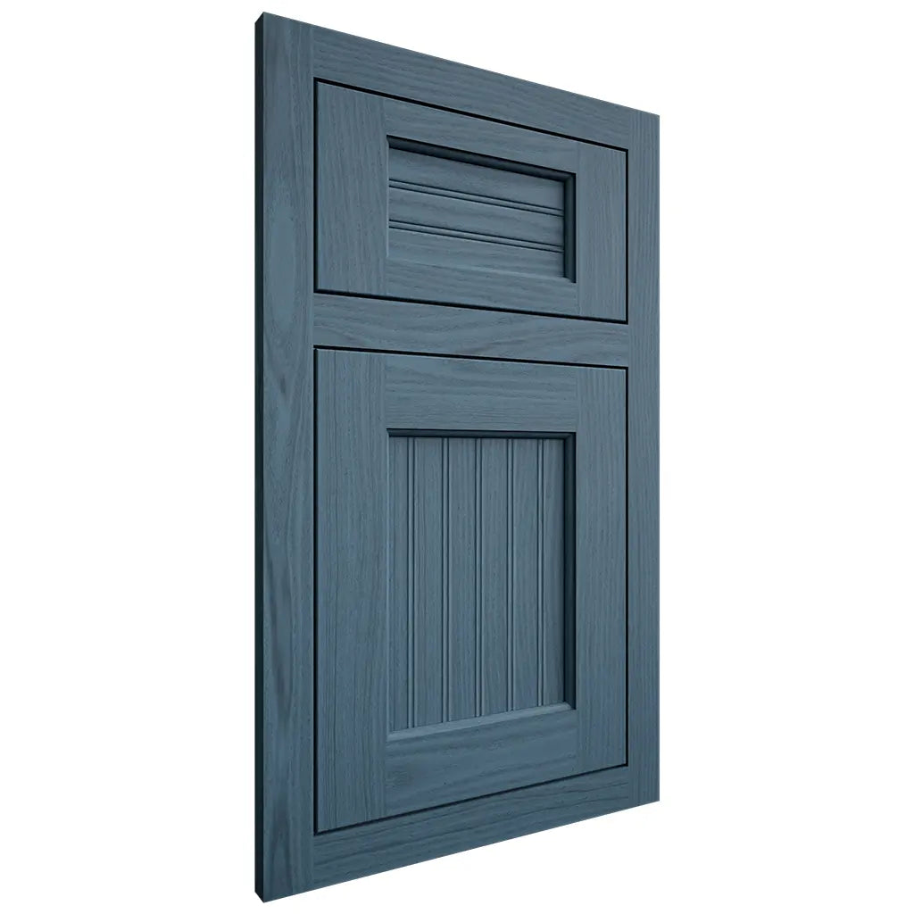 Shiloh Cabinetry Flush Inset Beaded Century White Oak Plain Cut Hudson Door