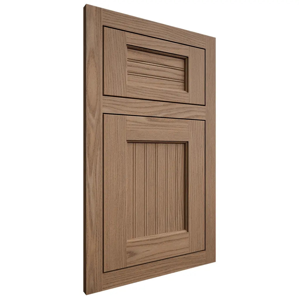 Shiloh Cabinetry Flush Inset Beaded Century White Oak Plain Cut Medium Door