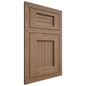 Shiloh Cabinetry Flush Inset Beaded Century White Oak Plain Cut Medium Door