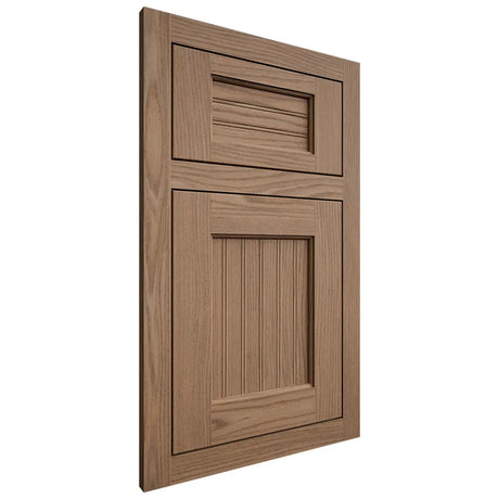 Shiloh Cabinetry Flush Inset Beaded Century White Oak Plain Cut Medium Door