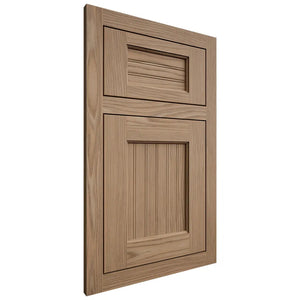 Shiloh Cabinetry Flush Inset Beaded Century White Oak Plain Cut Natural Door