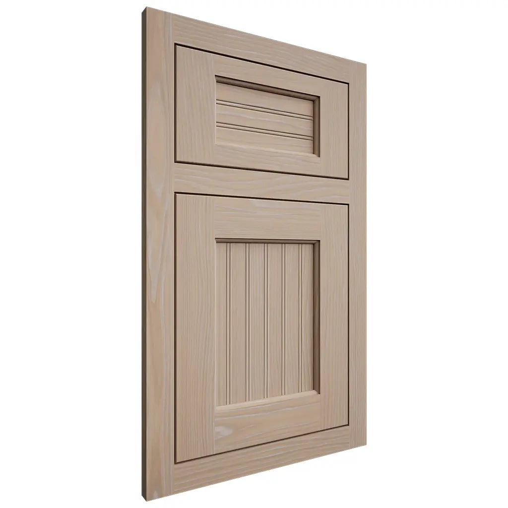 Shiloh Cabinetry Flush Inset Beaded Century White Oak Plain Cut Straw Door